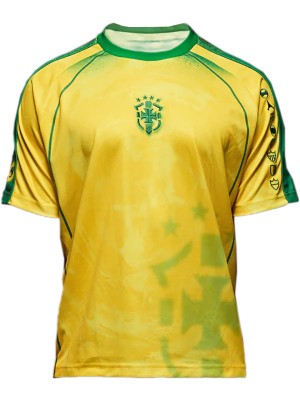 Brazil maillot uniforme rétro jaune homme dinho 10 2025-2026